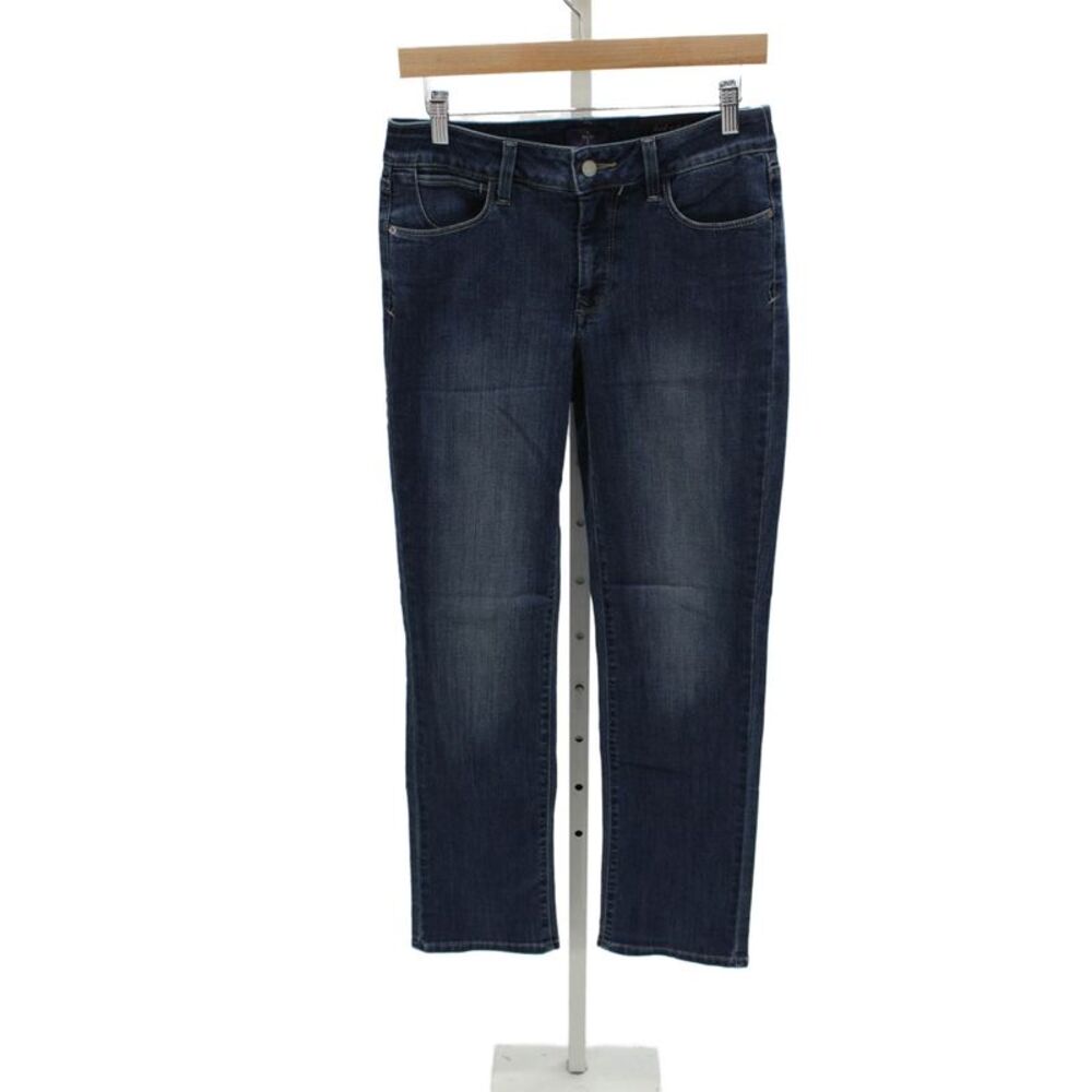 NYDJ Women Straight Jeans Blue Cotton Mid Rise Button Fly Size 6